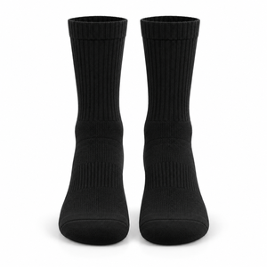 Black Ribbed Crew <b>Socks</b> <b>Men</b> Knitted Casual <b>Sports</b> <b>Socks</b> Anti-Slip Breathable Everyday Wear - Product Image 2