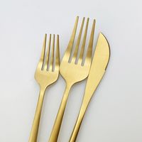 Ensemble de couverts de luxe en or pour la restauration haut de gamme, mariage, banquet, fournitures de restaurant, vente en gros, offre d'exportation
