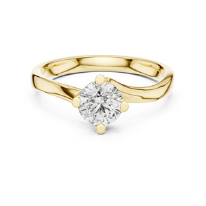 Anillo de Oro Amarillo de 14K con Diamante Redondo de 0.5 Quilates Cultivado en Laboratorio, Certificado por IGI, para Mujer |   Ropa de Fiesta - Product Image 1