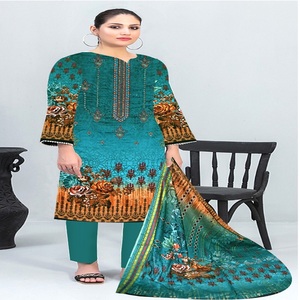 AF FASHION-Ensemble de pelouse trois pièces pour femmes, ensemble kurta indien pakistanais avec robe Salwar Kameez Dupata - Product Image 3