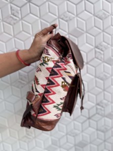 Mochila de cuero Jacquard hecha a mano Unisex multiusos nuevo diseño clásico bolso moda venta al por mayor producto a granel Mochila De Cuero Real - Product Image 2