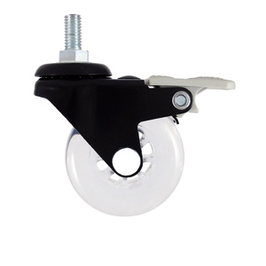 Tige de roue pivotante verrouillable avec roue transparente pour utilisation intérieure et extérieure - Product Image 1