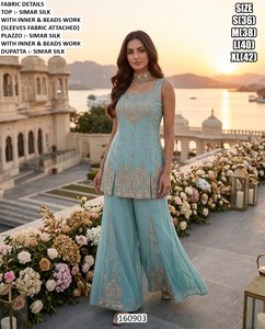 Elegant <b>Red</b> Jacquard Silk <b>Lehenga</b> Choli Embroidery Floor Length Regular Fit Women India Pakistan Wedding Quick Dry All Seasons - Product Image 2