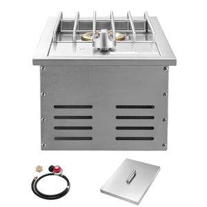 Bruciatore Laterale Singolo da 15.000 BTU per Cucina Esterna, Convertibile da Propano Liquido a Gas Naturale, Griglie BBQ in Acciaio Inox 304 - Product Image 1