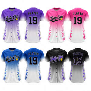 Camiseta de Softbol Personalizada para Mujer, Sublimada, de Manga Corta, Ligera, Transpirable, de Secado Rápido, Uniforme de Alto Rendimiento, OEM - Product Image 2