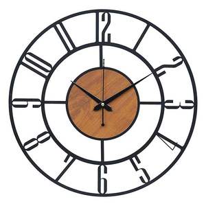 Reloj de Pared Moderno de Metal Negro con Números, Diseño Art Deco para Hogar/Oficina, Cumpleaños y Ramadán, Tamaño Mini - Product Image 1