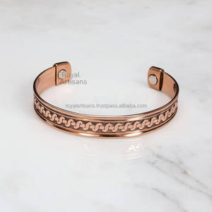 Handmade Pure Copper Magnetic Cuff Bracelet Heavy Antique Style Bio <b>Bangle</b> for Men and Women - Product Image 1