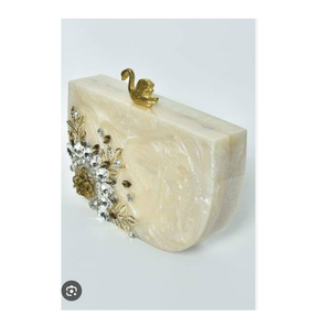 Pochette en résine de qualité standard, sac à main de créateur unique, luxe, haute qualité, meilleur prix, design décoratif, fait main par MULTI CRAFT - Product Image 3