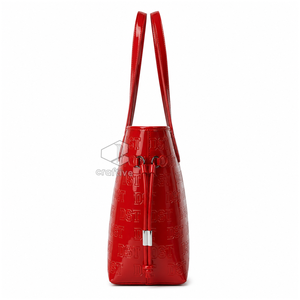 Delta |   Sigma |   Bolso Tote para Mujer de la Hermandad Theta, Bolso de Cuero Patentado Brillante con Grabado DST, Bolso Brillante Encerado, Ropa Griega - Product Image 2