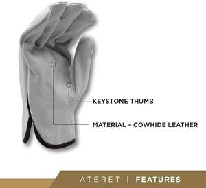 Smooth Leather Safety <b>Gloves</b> High Quality <b>Moisture</b>-Wicking Customizable Thickness Length Powder-Free Silicone-Free Cheap Price - Product Image 4