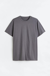 Camiseta Básica Gris Carbón en Oferta, Camiseta de Algodón Premium para Hombre, Cuello Redondo, Corte Regular, Lisa, Informal, para Uso Diario - Product Image 5