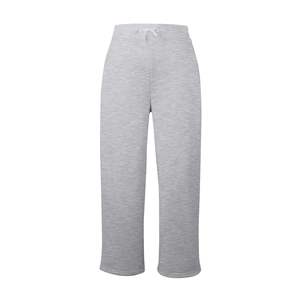 Pantalon droit gris en tricot pour femme, taille mi-haute, fermeture élastique, longueur intégrale, style décontracté automne, couleur unie, respirant, 100 % coton - Product Image 4