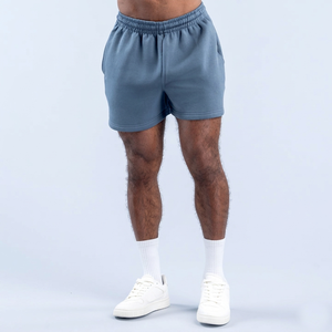 Shorts de sport gris uni pour hommes en Spandex/Polyester, séchage rapide, légers, avec poches latérales, respirants, en toile, vente en gros - Product Image 1