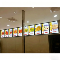 Boîte à lumière LED rectangulaire en profilé aluminium 2026 haute luminosité pour restaurant rapide, panneau de menu LED mural