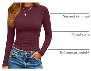 Women's Compression Top Long Sleeve <b>Yoga</b> <b>Tshirt</b> Lightweight High Stretch Fabric Training Fitness Shirt With Breathable Tight Fit - Product Image 3