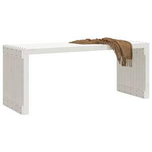 Banc de jardin extensible en pin massif blanc, grand banc de terrasse - Product Image 3