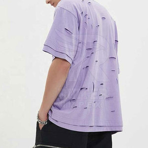 T-shirts pour hommes de qualité supérieure, effet usé, coton doux, coupe décontractée, vêtements décontractés, fabricant de logos personnalisés - Product Image 3