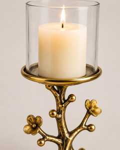 Luxury Gold Metal Hurricane Glass Ramadan Candle Holder Set Portable Durable Waterproof Candle Stand - Product Image 4