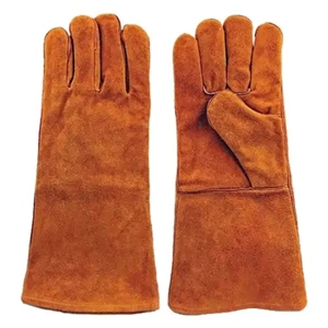 Wholesale Cowhide Split Leather Heat & <b>Fire</b> Resistant Welding Gloves with CE Certified Safety Cuff Durable Construction - Product Image 5