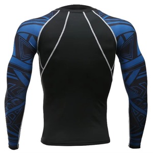 T-shirt de sport pour homme à manches longues en Spandex et Polyester, anti-bactérien, 220g, séchage rapide, uni, imprimé serpent sur les manches, type Rash Guard - Product Image 6