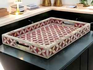 Nouveau plateau de service marocain style os incrusté, très demandé, pour chocolat et décoration - Product Image 4