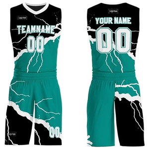 Conjunto de Camiseta de Baloncesto Sublimada Personalizada con Nombre de Equipo 00, Cuello en V, Sin Mangas, Absorbe la Humedad, Ecológica, de Secado Rápido, Unisex para Adultos - Product Image 6