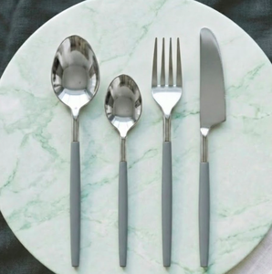 Ensemble de couverts en acier inoxydable argenté, durable, poli miroir, pour mariage, restaurant, location de couverts de table - Product Image 3