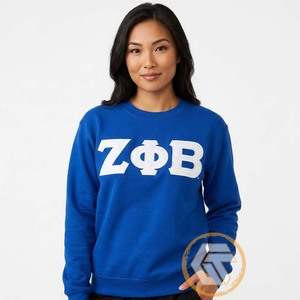 TREASURES GREECS Vente en gros Personnalisé Hiver Brodé Solide Zeta Phi Beta Sorority Vêtements Décontractés Femme Coton Polaire Col Rond - Product Image 4