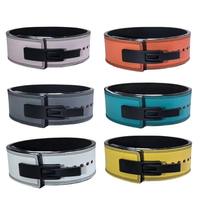 Ceinture de musculation en cuir robuste avec levier de fermeture réglable, support lombaire durable et imperméable