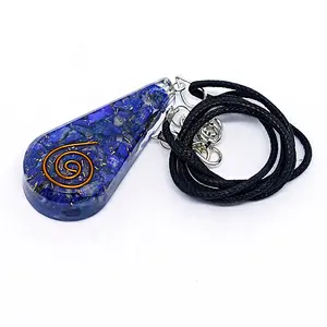 Pendentif en lapis-lazuli orgonite protection EMF | Fabricant de pendentifs goutte orgonite en ligne - Product Image 1