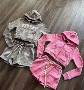 Conjunto de Verano de Algodón para Mujer: Top Corto con Capucha y Pantalones Cortos de Ciclismo con Cremallera, Conjunto de 2 Piezas para Correr - Product Image 6