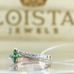 Anillos vintage de piedras coloridas y diamantes redondos laterales, nuevos conceptos de anillos abiertos, joyería chapada en oro, anillos apilables, regalo para mujeres. - Product Image 2