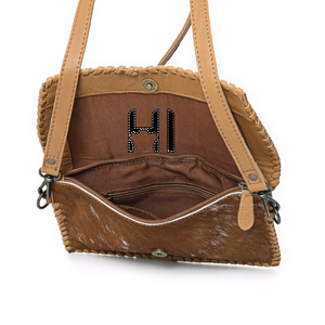Handmade Cowhide Leather Crossbody Sling Bag Adjustable Strap Boho Western Shoulder Purse for Women - Product Image 4