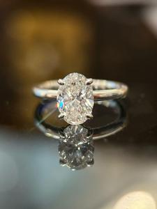 Anillo de Diamante Cultivado en Laboratorio, Corte Ovalado, Color D, Perforado con Láser, Oro Sólido de 4g, Certificado IGI, Moderno, para Mujer, Aniversario, Boda, Compromiso - Product Image 4