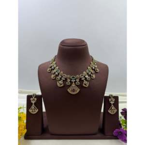 Indian Ethnic Prachi Premium 24K <b>Gold</b> Plated Victorian Bridal Necklace <b>Set</b> - Product Image 2