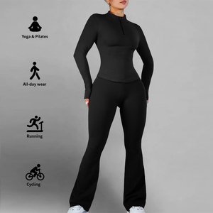 Conjuntos Deportivos de 2 Piezas para Mujer, sin Costuras, Diseño Sólido, Ropa Deportiva Transpirable para Yoga y Gimnasio - Product Image 6