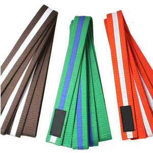 Ceinture d'arts martiaux personnalisée en gros, colorée, double enroulement, Taekwondo, logo personnalisé - Product Image 6
