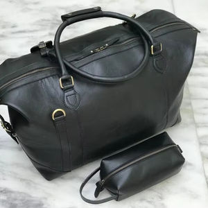 Sac de voyage vintage en cuir véritable extra large, léger, sac de week-end, grande capacité, bagage portable pour les longs voyages et les affaires - Product Image 1