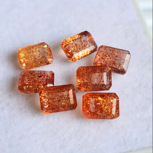 Pierre de soleil naturelle de qualité exceptionnelle et de catégorie AAA+, forme octogonale, taille 6x8 à 10x12 mm, pierre précieuse en vrac, pour la fabrication de bijoux. - Product Image 1