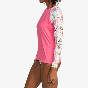 Maillot de bain anti-UV pour femme, logo personnalisé, haute qualité, vente en gros, chemises de bain unies, imprimées, manches longues - Product Image 4