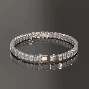 14k Gold Lab Grown Diamond Tennis <b>Bracelet</b> for Women, Emerald Cut Diamond Tennis <b>Bracelet</b>, Emerald Diamond Women <b>Bracelet</b> - Product Image 3