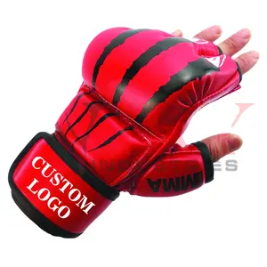 Guantes de MMA de Piel Sintética Personalizados de Alta Calidad, Fabricados por Proveedor de Primera Clase, con Servicio OEM y Medios Dedos - Product Image 1