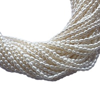 Perles de riz en perles d'eau douce naturelles 100% crème de 3 mm, certifiées IGI Vivaaz Gems, pour la fabrication de bijoux en gros, perles en vrac DIY