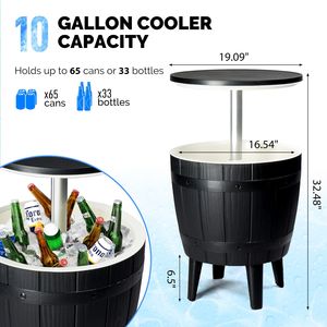 Refrigeratore da Patio Regolabile in Plastica con Capacità di 10 Galloni per Birra e Vino - Resistente a Tutte le Condizioni Atmosferiche - Product Image 2