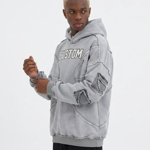 Sudadera con Capucha Oversize de Algodón 100% de Calidad Premium, Estampado Personalizado, Efecto Desgastado, para Streetwear OEM - Product Image 4