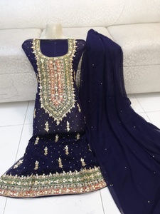 ชุด Gota สำหรับ2022งานแต่งงานผ้าชีฟองซาลวาร์ Kameez จากนักออกแบบปากีสถานสำหรับฤดูร้อน - Product Image 2