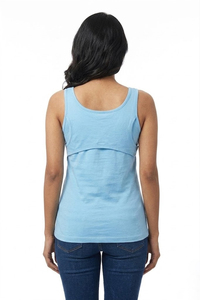 Débardeur d'allaitement pour femme enceinte, haut sans manches de maternité, haut double couche à col rond sans manches pour femme enceinte - Product Image 2