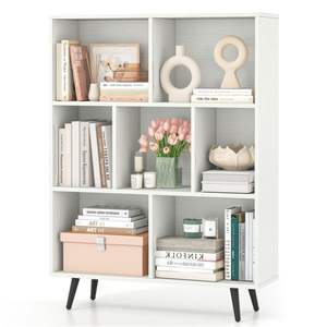 Modern 3-Tier 7-<b>Cube</b> Storage Organizer Bookcase 4 Metal Legs <b>Bookshelves</b> - Product Image 3