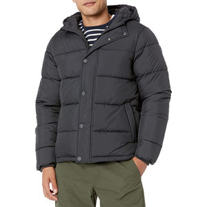 Custom Made Winter Polyester <b>Puffer</b> Quilted <b>Jackets</b> With Hoodie Buttons Style Breathable White Color Oversized Wholesale LOW MOQ - Product Image 1