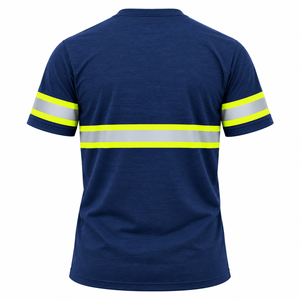 Wholesale Custom <b>High</b> Visibility Reflective Safety Workwear Short Sleeve <b>T</b>-<b>Shirt</b> Crew Neck Breathable Custom Logo Men's <b>High</b> <b>Vis</b> - Product Image 2